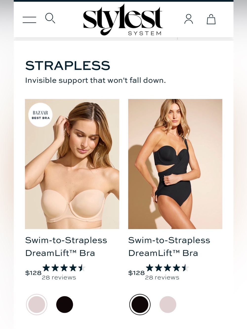 Stylist System Swim-to-Strapless DreamLift™ Bra - Black